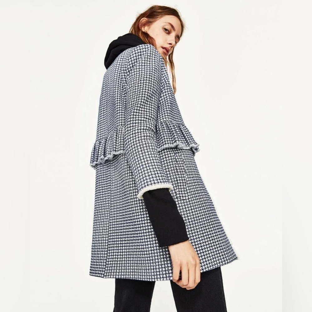 ZARA HOUNDSTOOTH PRINT JACKET